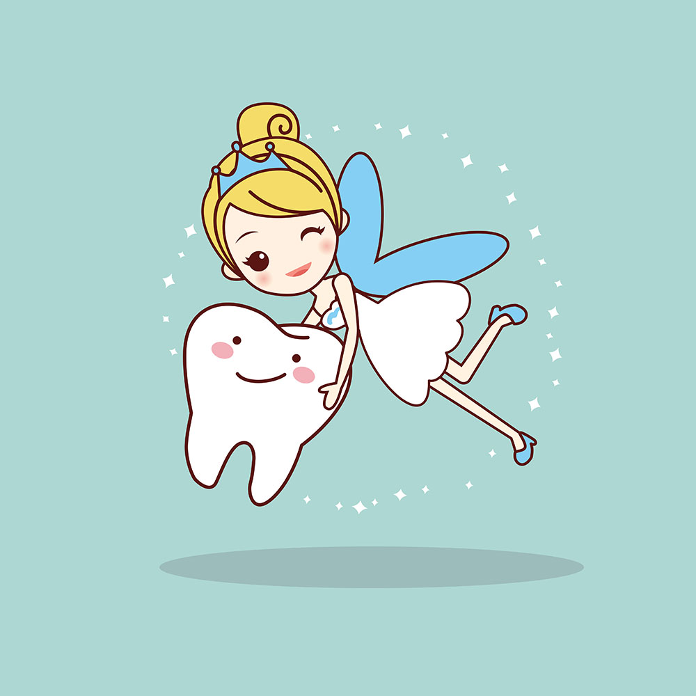 tooth fairy collecting a tooth