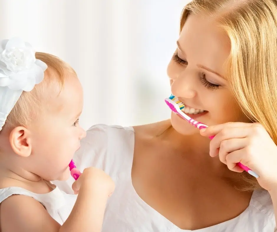brushing baby teeth